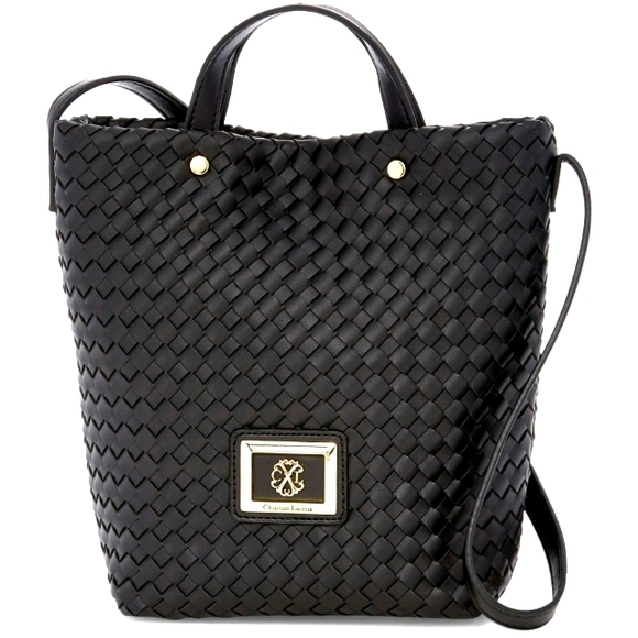 Christian Lacroix Handbags - Christian Lacroix Woven Small Bucket Bag Black